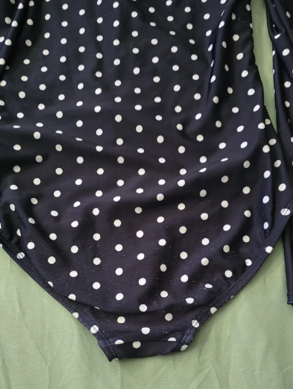 Girls' GAP Navy Polka Dot Long-Sleeve One-Piece Swimsuit with Pink Zip